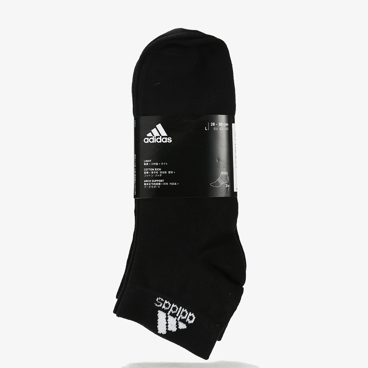 Adidas/阿迪达斯正品LIGHT ANK 3PP男女通用休闲训练运动袜DZ9436 - 图0