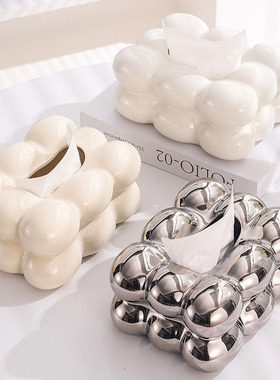 陶瓷法式奶油风客厅棉花糖纸巾盒