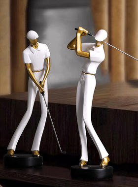 创意高尔夫人物摆件客厅轻奢办公室桌面书房电视柜软装家居