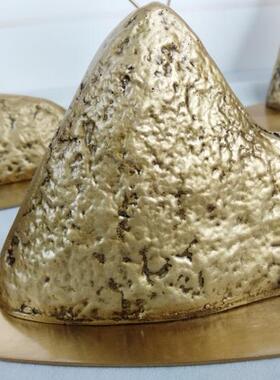 新中式风玄关金属假山软装饰品