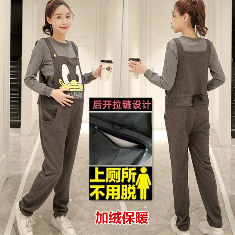 清仓孕妇装背带裤秋冬纯棉加厚加绒韩版孕妇背带裤怀孕期连体裤子,淘宝优惠券,粉丝福利购,淘宝优惠卷
