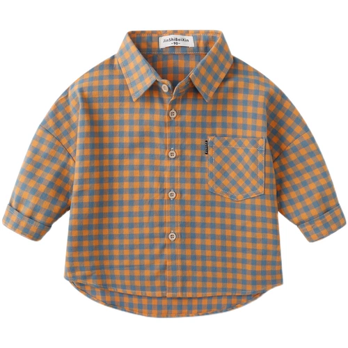 Детская осенняя рубашка, летняя одежда, хлопковый детский лонгслив, в корейском стиле