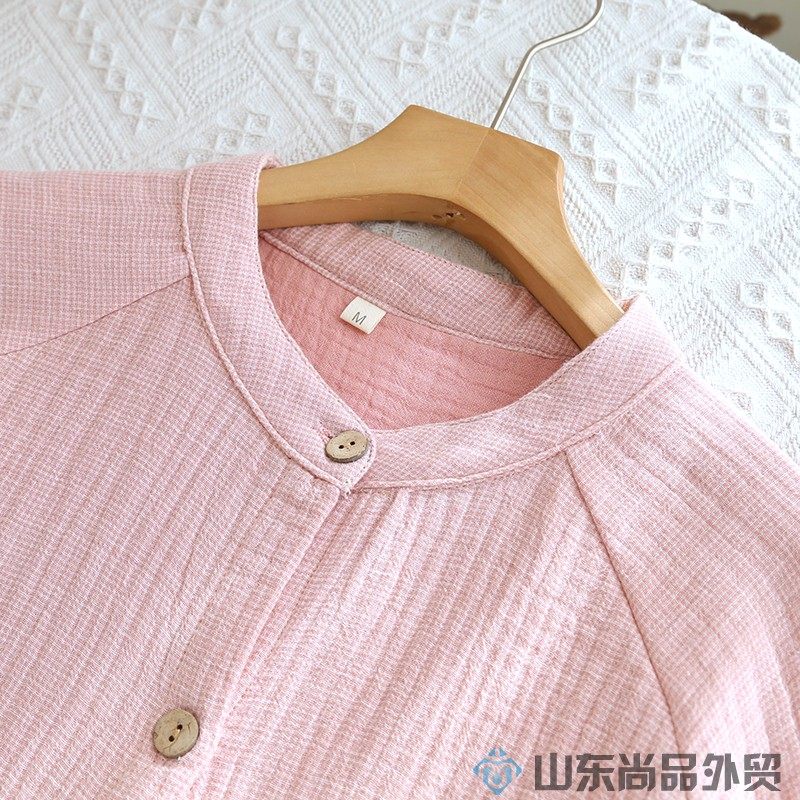 新款纯棉四层纱布睡裙女士秋冬季加厚长袖日系无印格子家居裙睡衣,淘宝优惠券,粉丝福利购,淘宝优惠卷