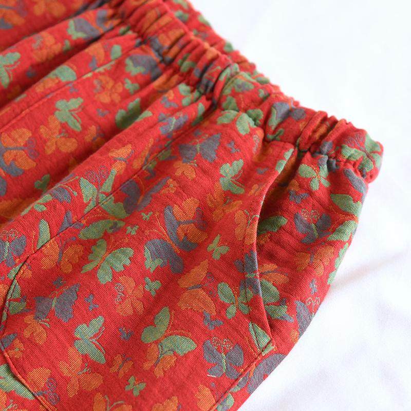 新款纯棉双层纱布睡衣女春秋复古风色织提花全棉长袖本命红家居服,淘宝优惠券,粉丝福利购,淘宝优惠卷