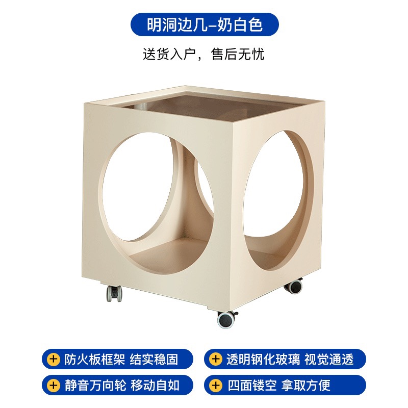 中古茶几复古实木沙发边几可移动茶几几简约方形角几茶桌vitra - 图2