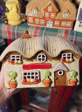 中古荷兰陶瓷小屋微缩建筑摆件