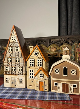 复古陶瓷荷兰小屋别墅烛台