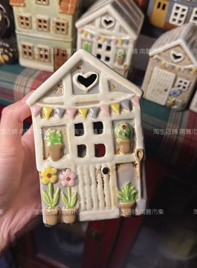 丹麦荷兰陶瓷小屋房子摆件
