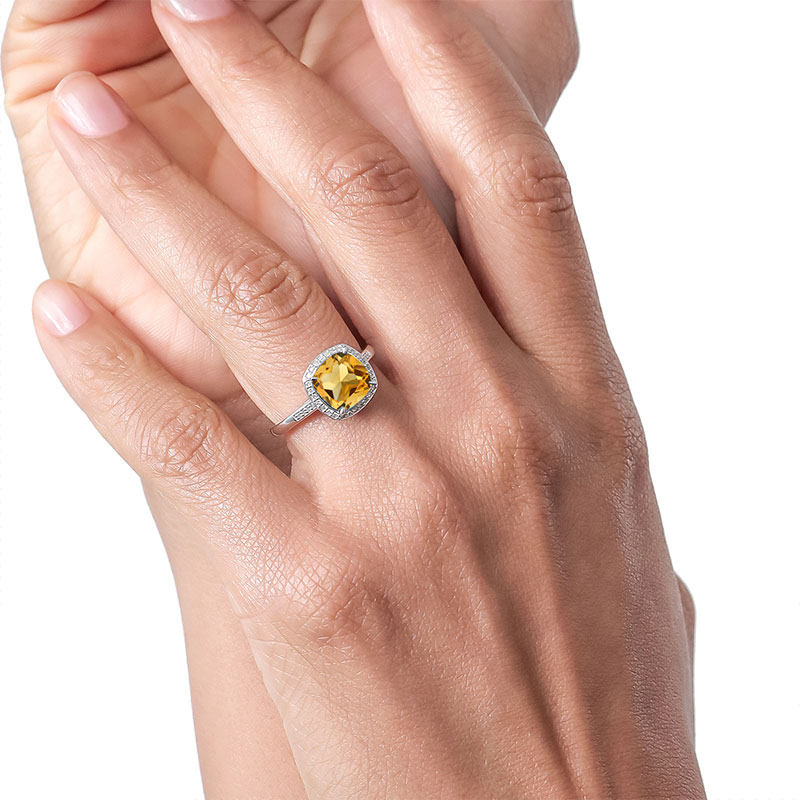 gsk3克拉天然黄水晶钻石经典女戒 gemstoneking海外手饰