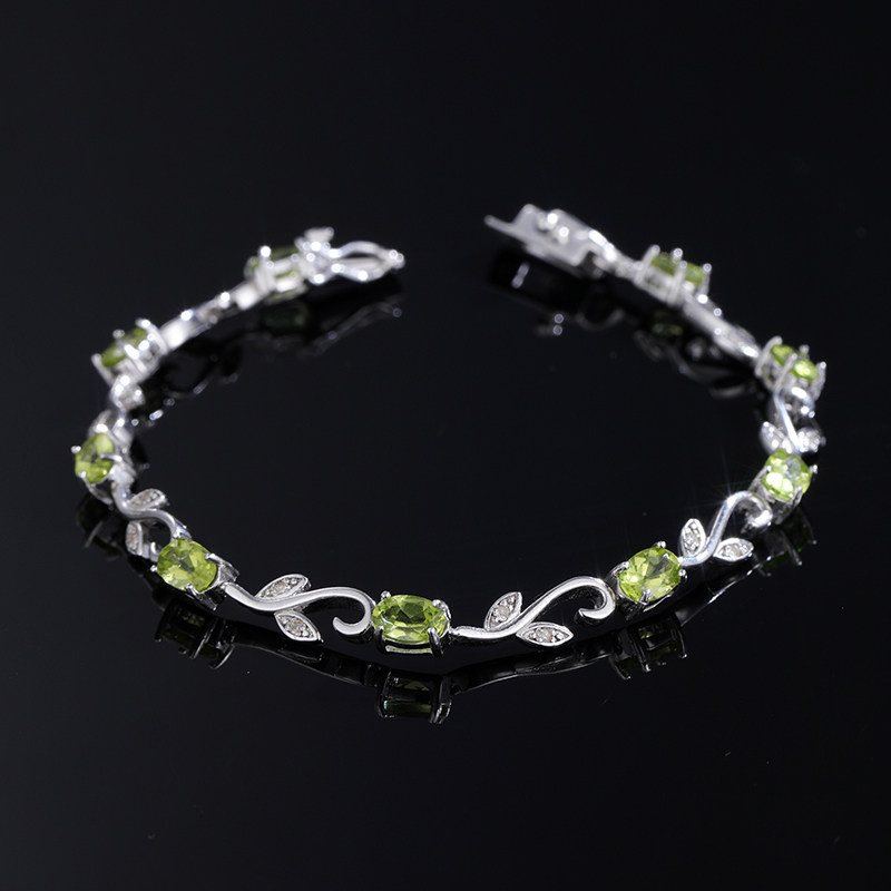 gsk4 . 63克拉橄榄石925银手链 gemstoneking海外手链