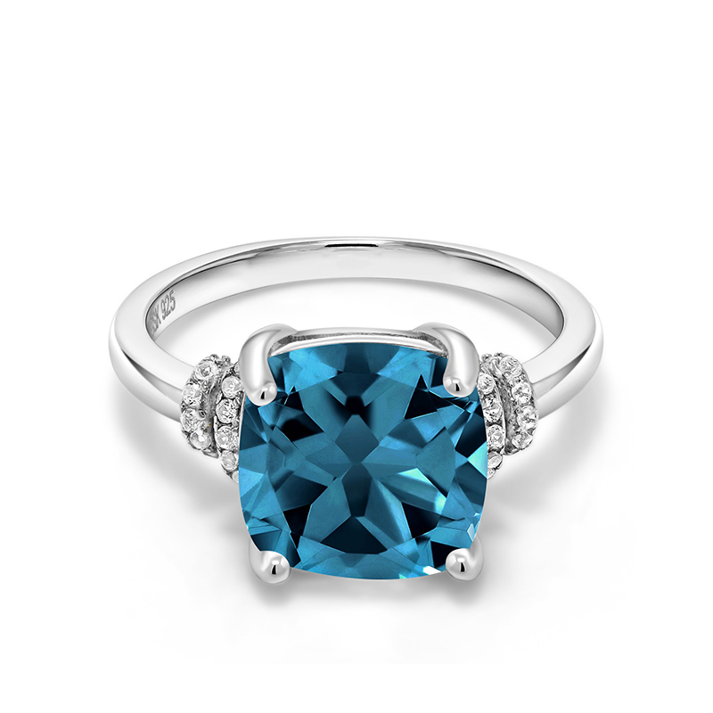 gsk镶4.64克拉伦敦蓝托帕石女戒 gemstoneking海外戒指/指环