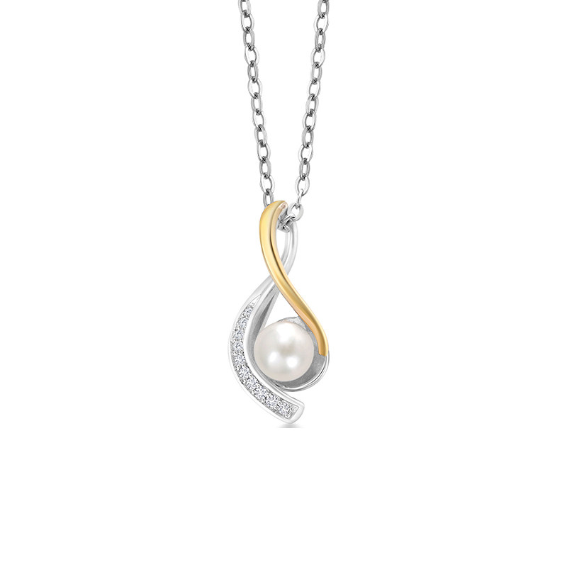 gsk女925银10k金双色镶合成项链 gemstoneking海外项链