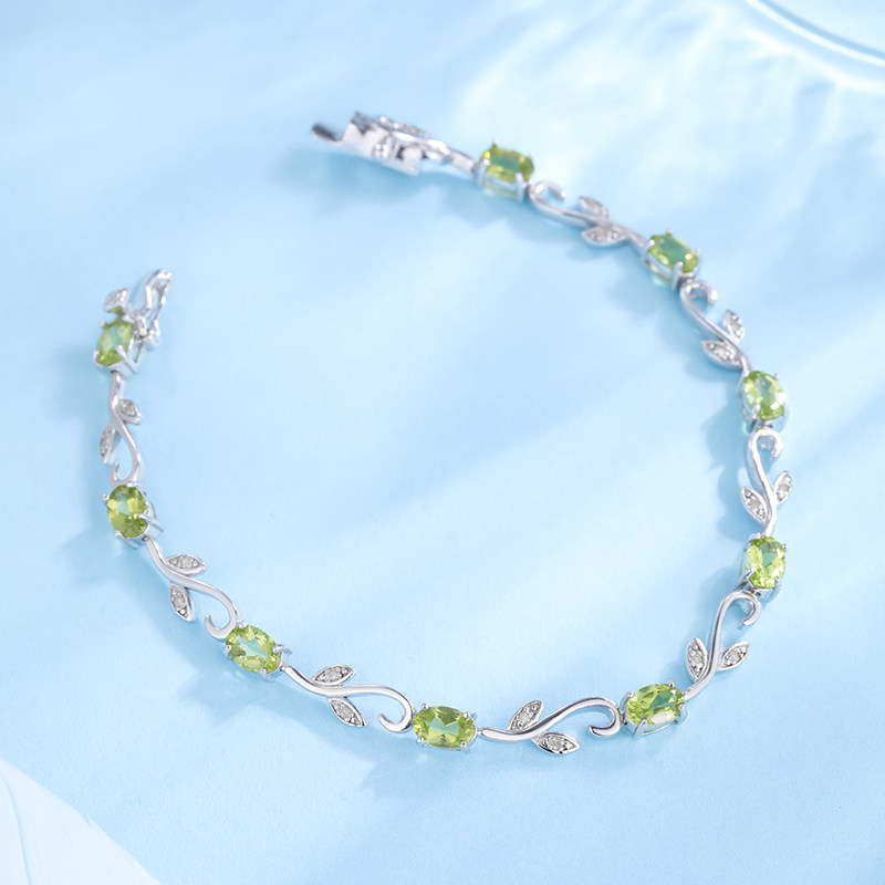 gsk4 . 63克拉橄榄石925银手链 gemstoneking海外手链