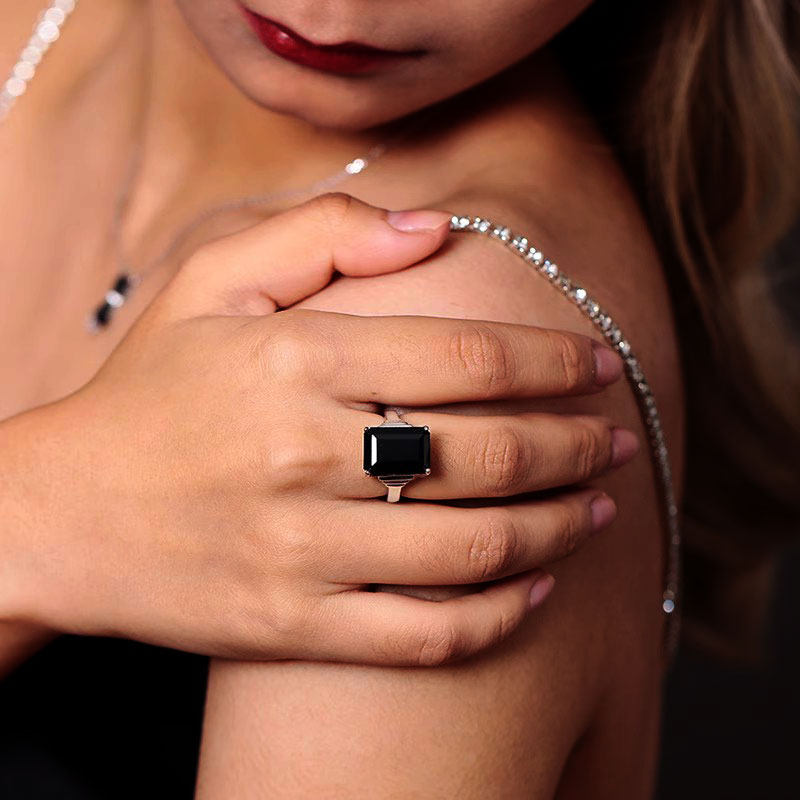 gem stone king5克拉方形时尚女戒 gemstoneking海外戒指/指环