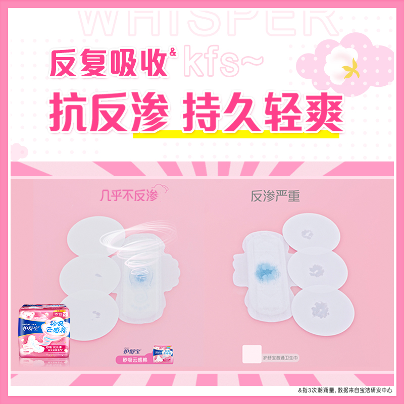 宝洁官方旗舰店护舒宝秒吸云感棉卫生巾正品姨妈巾日用夜用组合装2
