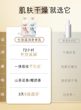 OLAY山茶花身体乳男女秋冬保湿添加烟酰胺官方旗舰店持久留香