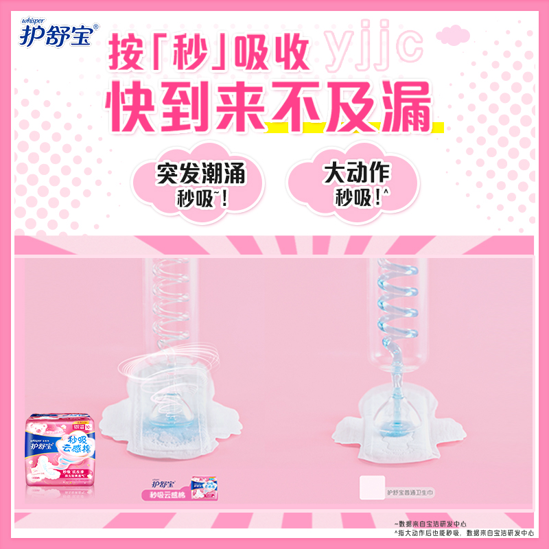 宝洁官方旗舰店护舒宝秒吸云感棉卫生巾正品姨妈巾日用夜用组合装1