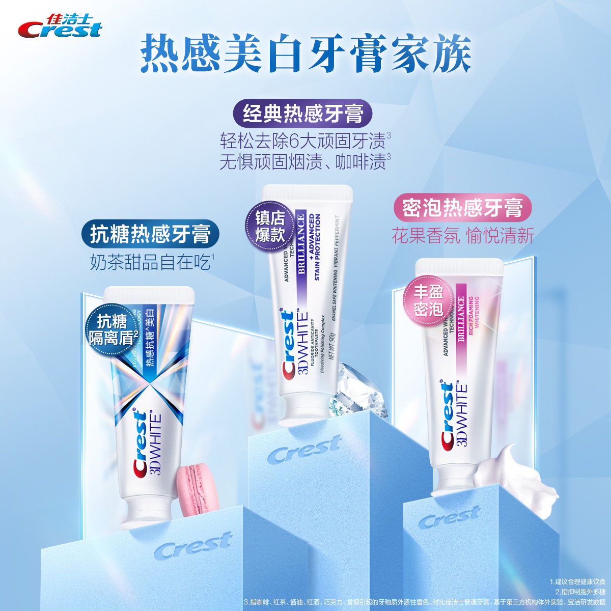 佳洁士热感溶渍3d美白减少牙垢实惠 宝洁牙膏