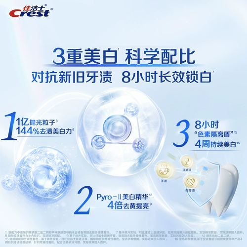 Отбеливающая зубная паста Crest, отбеливающая, удаляющая пятна и желтизну, долговечная свежая бытовая зубная паста для взрослых, аутентичный официальный флагманский магазин