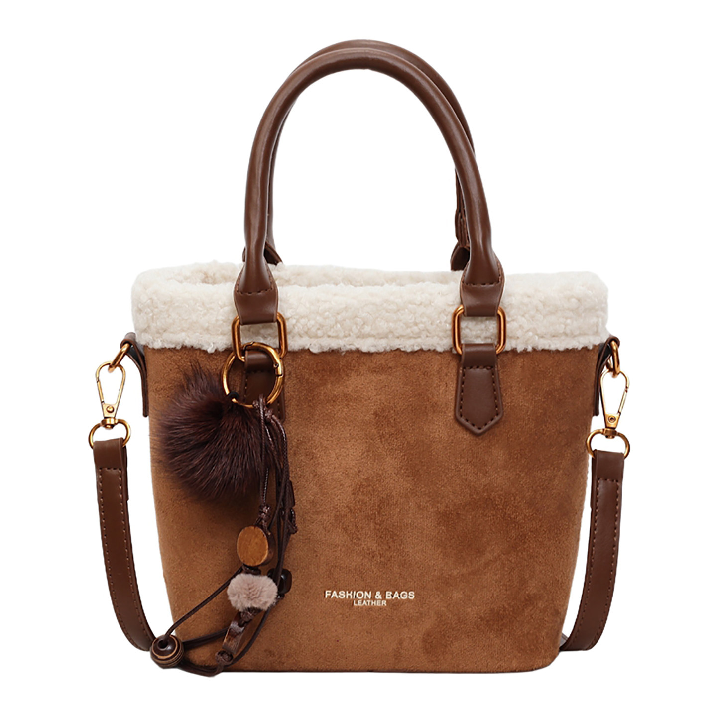 秋冬流行爆款毛绒小包包女2025新款洋气斜挎包复古休闲手提水桶包,淘宝优惠券,粉丝福利购,淘宝优惠卷