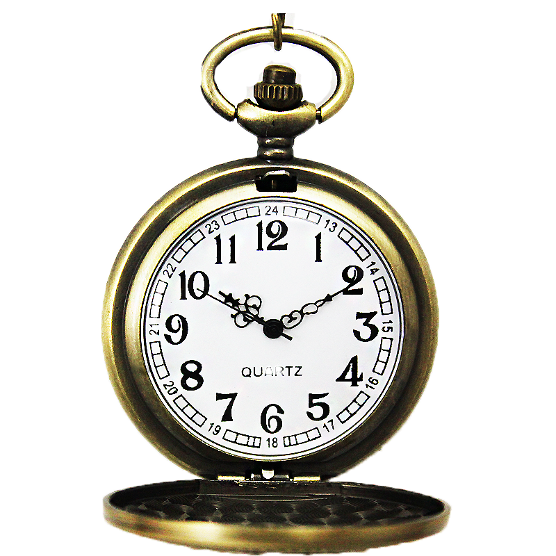 经典复古老人男士石英表怀表挂链表 木川怀表