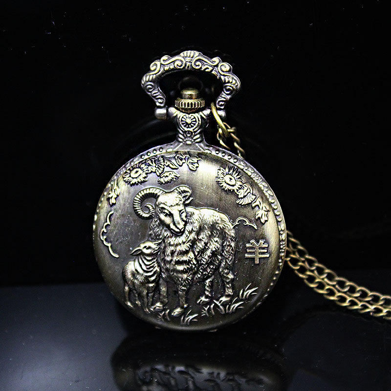 经典复古翻盖男女石英表老人挂链表 木川怀表