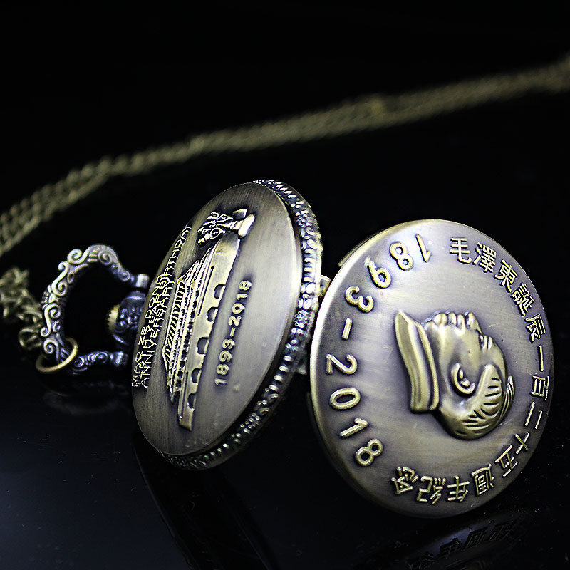 夜光复古翻盖老人学生表纪念石英表 木川怀表