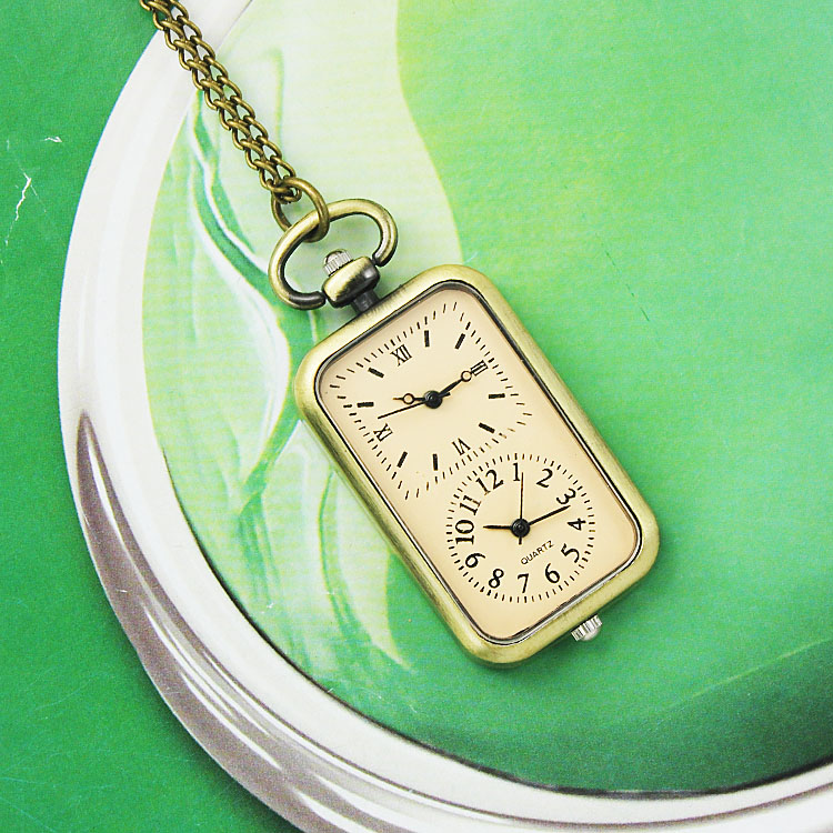 学生儿童机械复古翻盖石英怀表吊坠 木川怀表