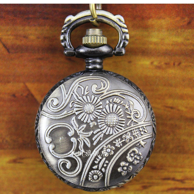 怀表男学生考试用复古翻盖机械儿童 木川怀表