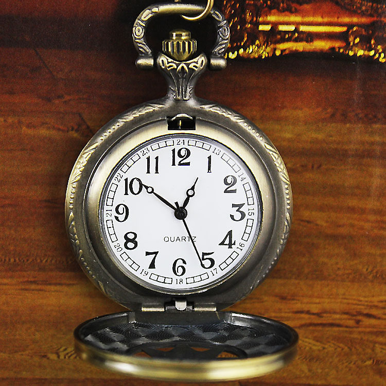 怀表男学生考试用复古翻盖机械儿童 木川怀表