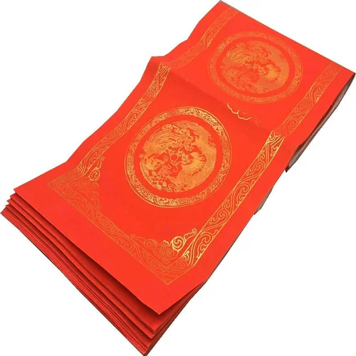 Dragon и Phoenix Sprinkle Gold Blank 1,1 метра, 1,3 метра 1,6 метра Пара скуплетной бумаги в течение всего года красная бумага Красная весенняя бумага Бесплатная доставка Бесплатная доставка