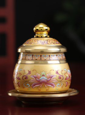 佛前大全套中式风珐琅彩供水杯