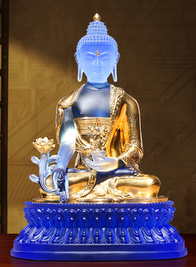 吉祥缘古法琉璃佛堂药师佛蓝色