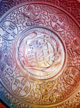 仿琉璃佛前贡品盘子招财供果盘