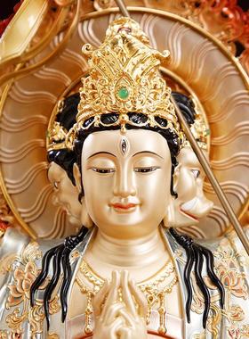 纯铜彩绘中天梵气斗母元君神像