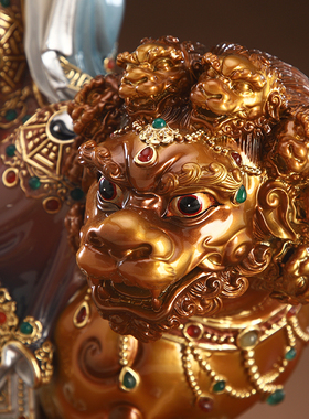 纯铜彩绘太乙真人救苦天尊神像