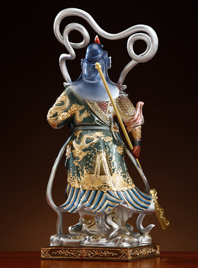 精雕全铜珐琅彩伽蓝韦陀佛像寺庙家用供奉伽蓝菩萨护法韦驮天神尊