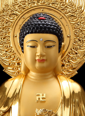 西方三圣带背光大势至阿弥陀佛像