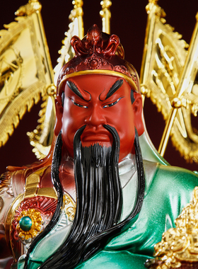 武财神关二爷神像树脂九龙关公像