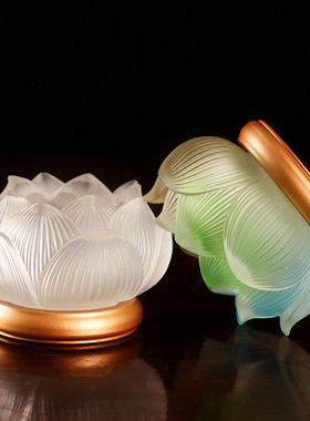 古法琉璃纯铜七星酥油灯座烛台