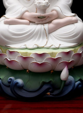 陶瓷三宝佛一套释迦牟尼佛像摆件