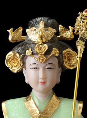 玉帝神像供奉西王母摆件汉白玉