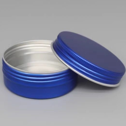 新品旋转螺纹蓝色食品级铝制盒子分装渔料糖果茶叶手工彩绘散粉罐,淘宝优惠券,粉丝福利购,淘宝优惠卷