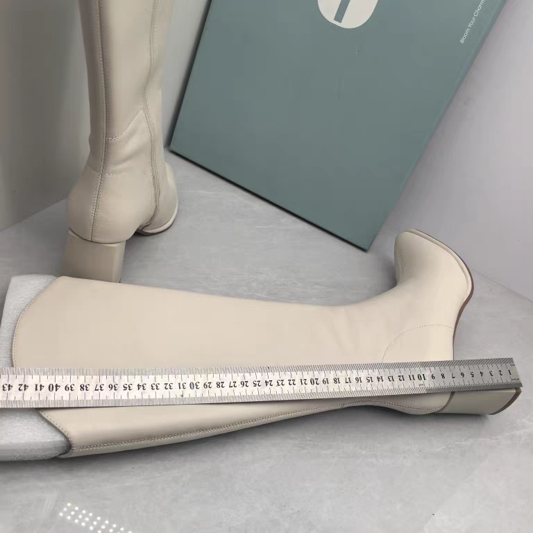 Comely康莉断码撤柜秋季真皮高跟高筒骑士靴侧拉链时尚尖头长靴女 - 图3