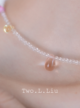 Two.L.Liu超透捷克琉璃水滴项链