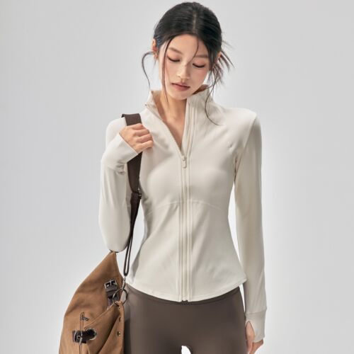 秋冬瑜伽服外套女加绒修身显瘦运动夹克外穿跑步普拉提训练健身衣 - 图1