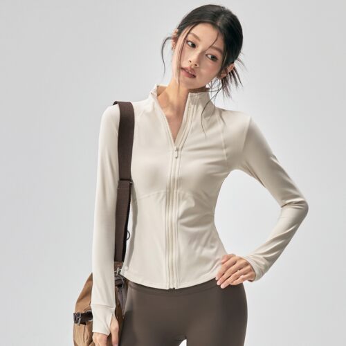 秋冬瑜伽服外套女加绒修身显瘦运动夹克外穿跑步普拉提训练健身衣 - 图2