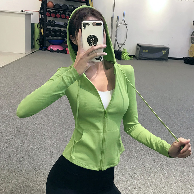 运动服外套女修身显瘦弹力健身休闲长袖跑步训练瑜伽服上衣秋冬款,淘宝优惠券,粉丝福利购,淘宝优惠卷