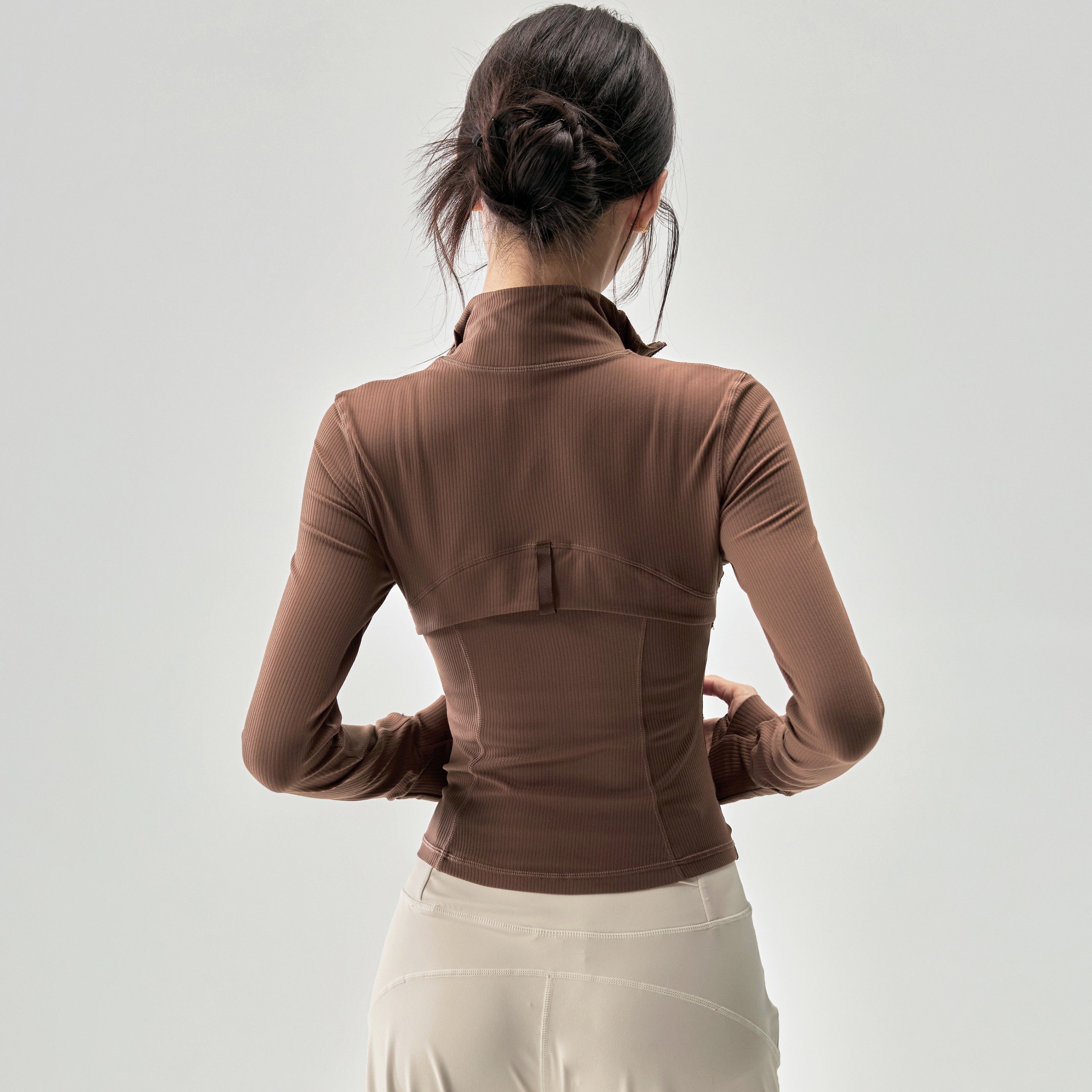 秋冬新款瑜伽服外套女立领拉链修身显瘦运动长袖跑步训练健身上衣,淘宝优惠券,粉丝福利购,淘宝优惠卷