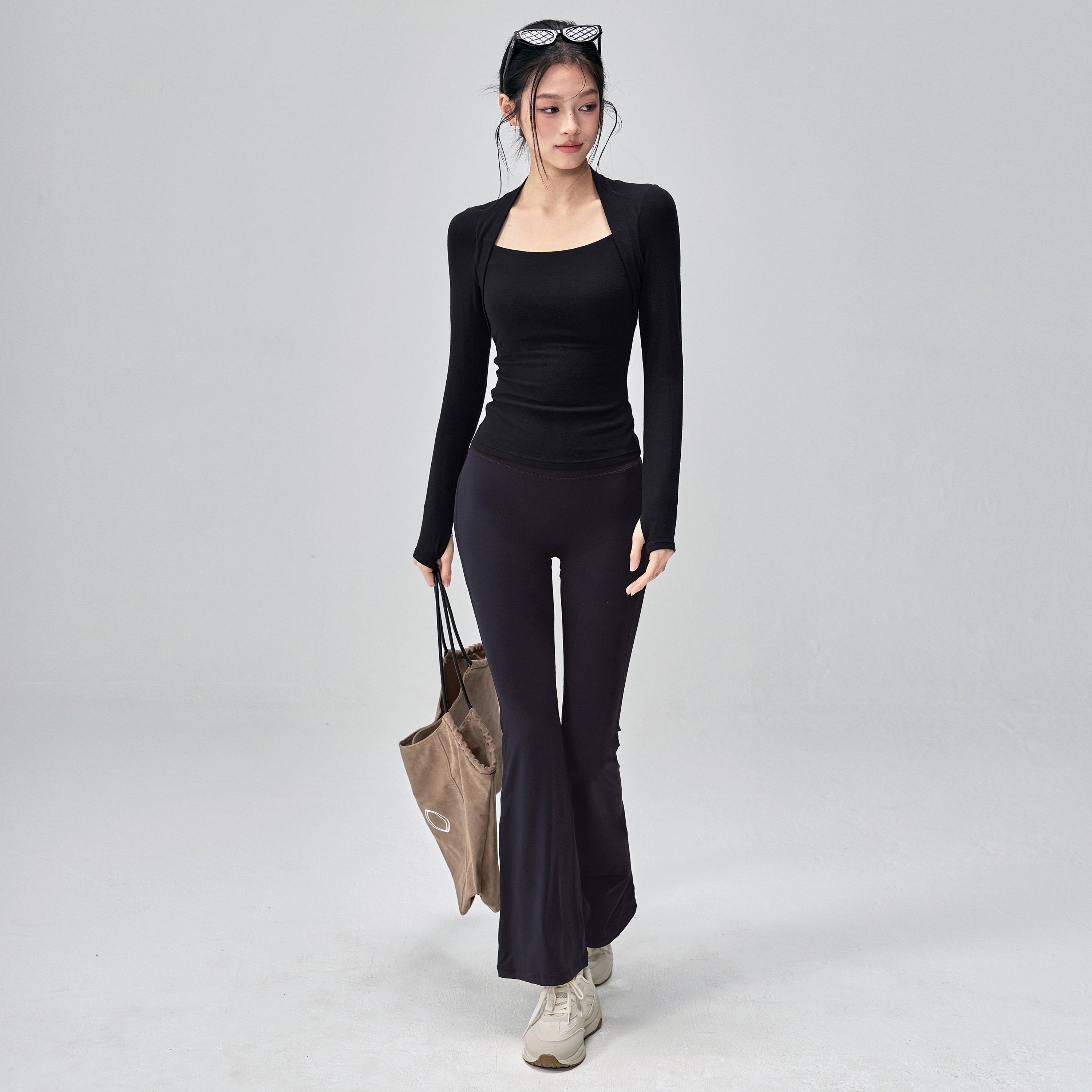 带胸垫瑜伽服长袖正肩紧身显瘦普拉提运动上衣气质外穿健身T恤新,淘宝优惠券,粉丝福利购,淘宝优惠卷